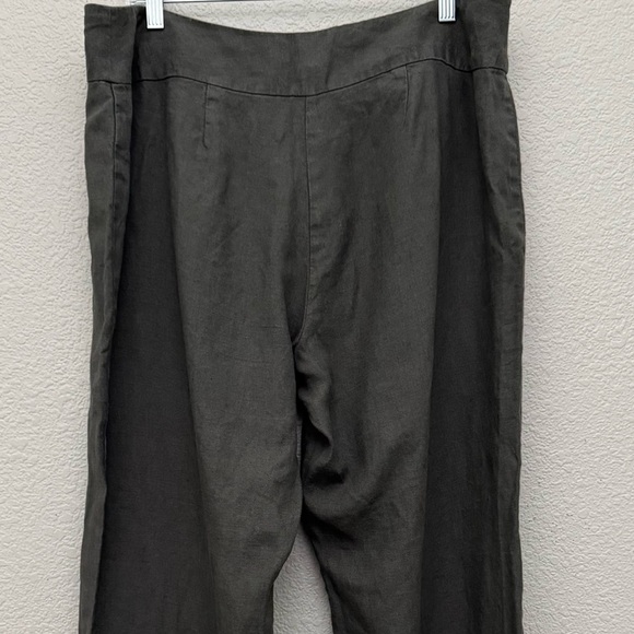 Eileen Fisher 100% Linen Wide Leg Pants Gray Size 16 - Picture 9 of 10